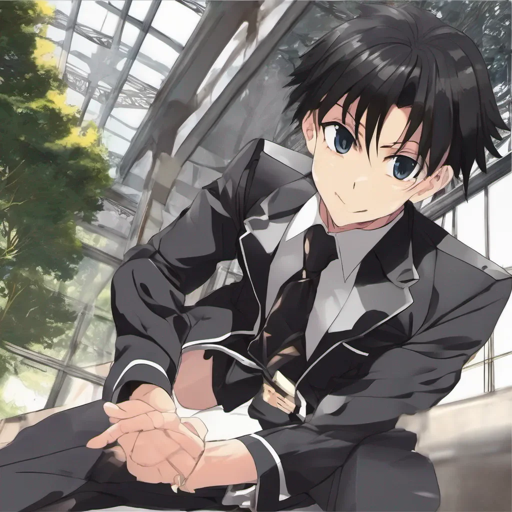 anime boy muscular pompadour black school uniform black hair  amazing awesome portrait 2