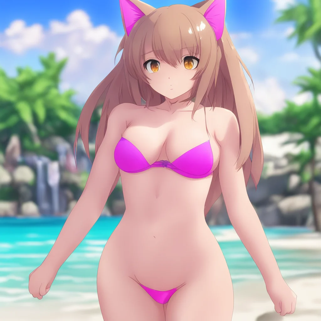 anime catgirl in bikini