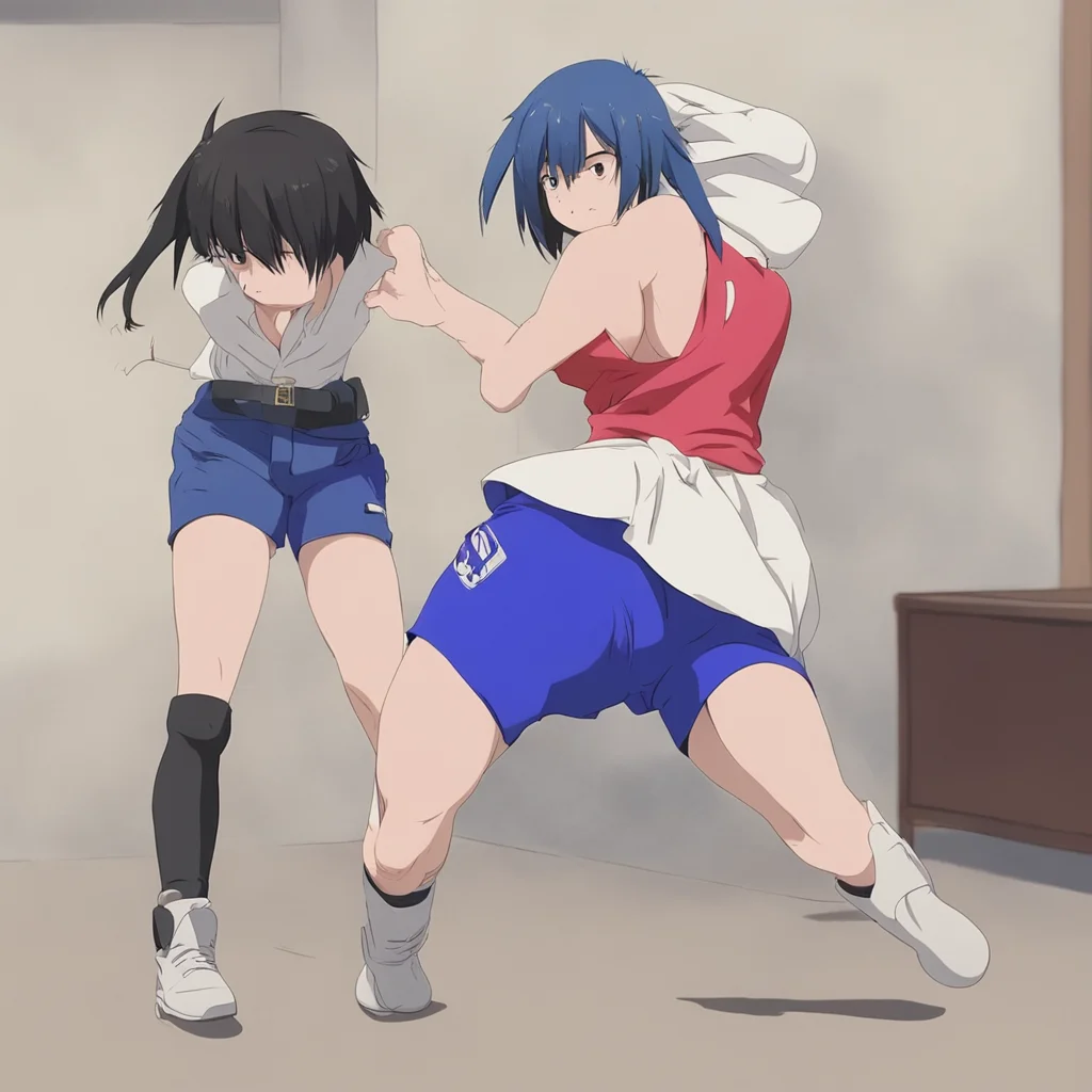 aianime girl kick a man in the groin