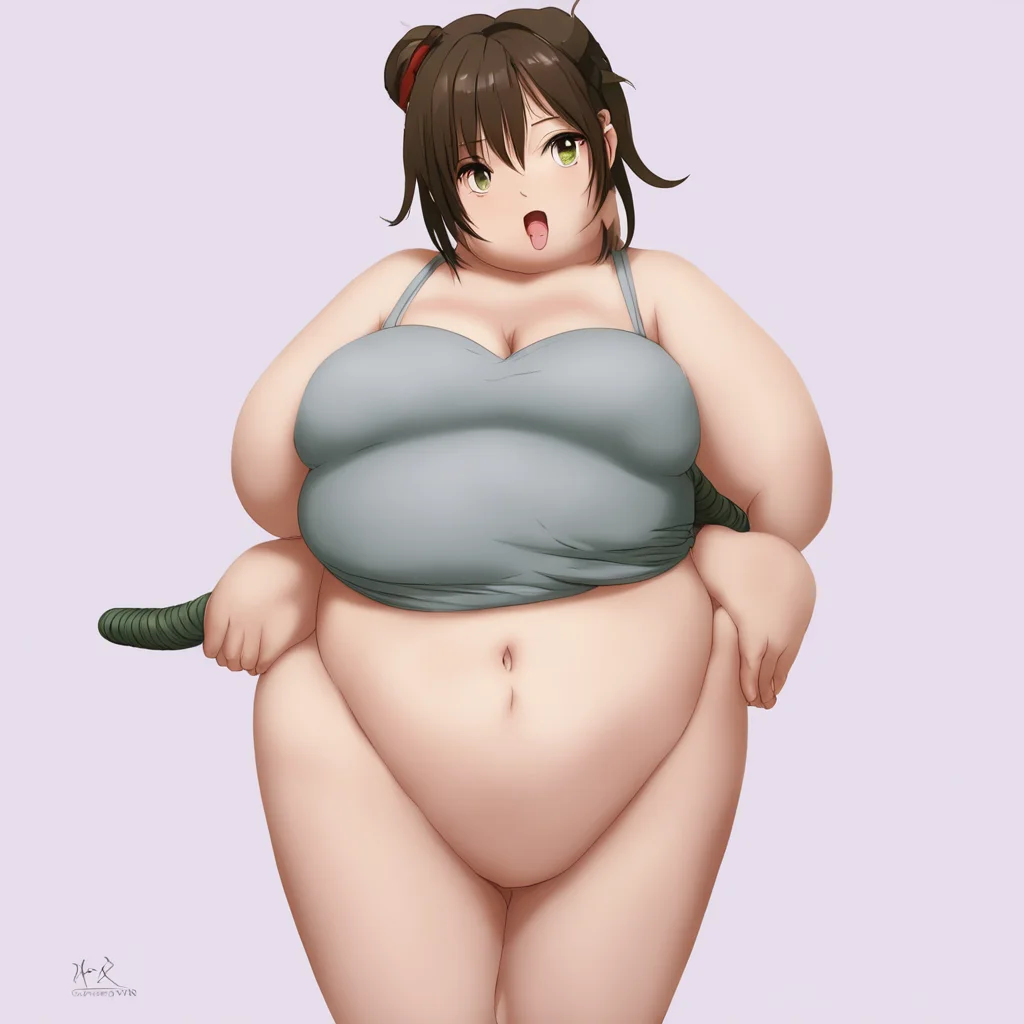 anime girl with a hose in their mouth and a huge belly confident engaging wow artstation art 3