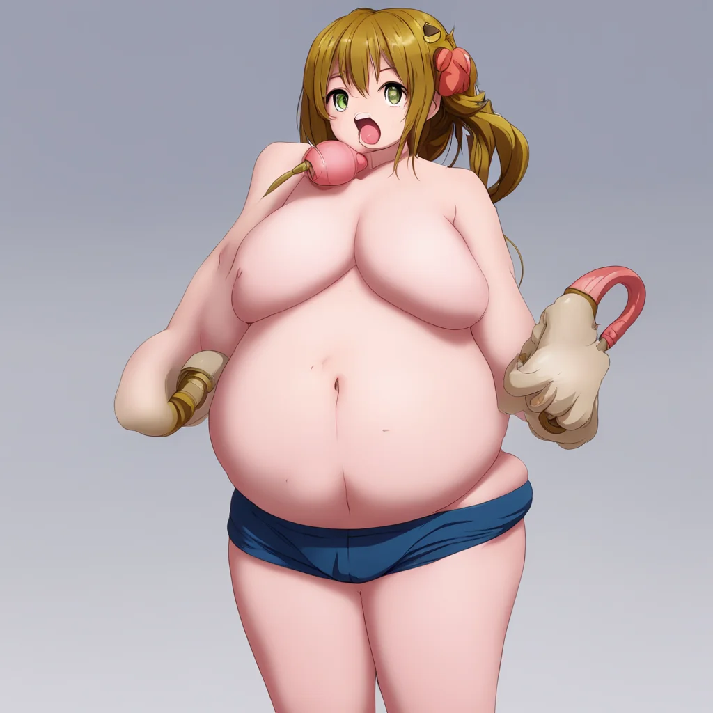 anime girl with a hose in their mouth and a huge belly good looking trending fantastic 1