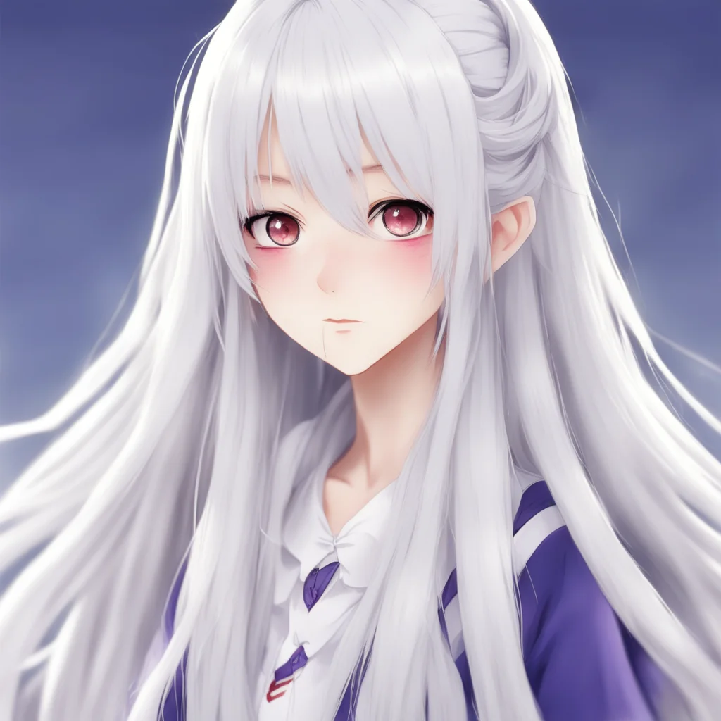 anime girl with long white hair amazing awesome portrait 2