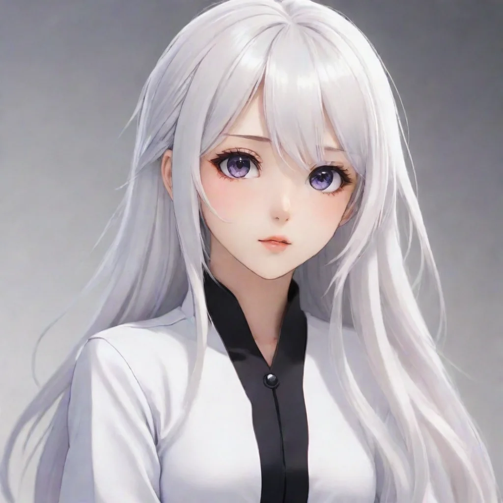 anime girl with white hair 