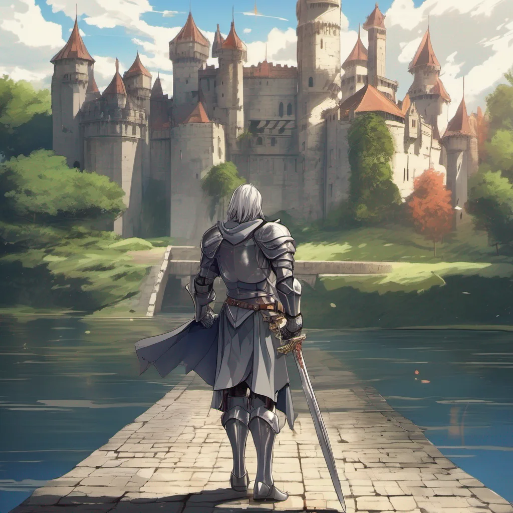 aianime knight walking castle in background regal hero moat background good looking trending fantastic 1