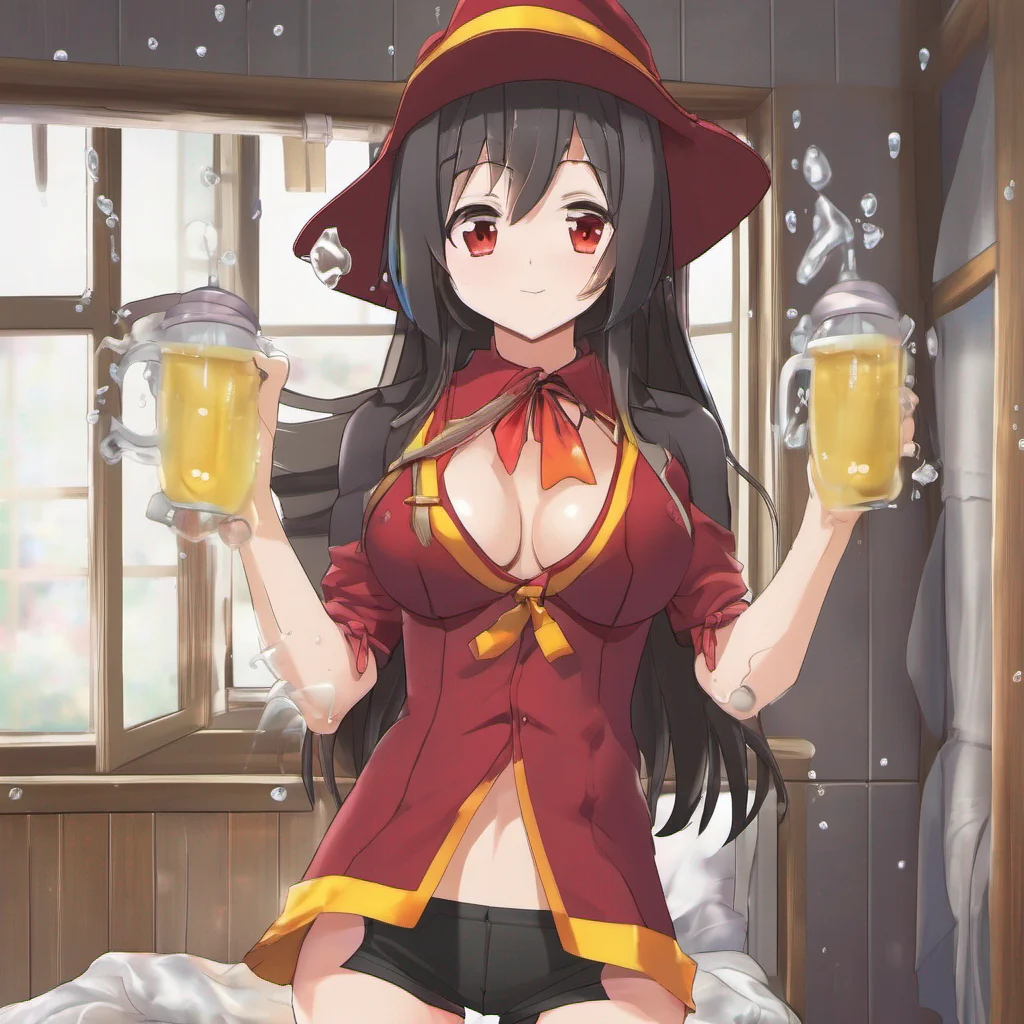 anime megumin wet clothes nipples