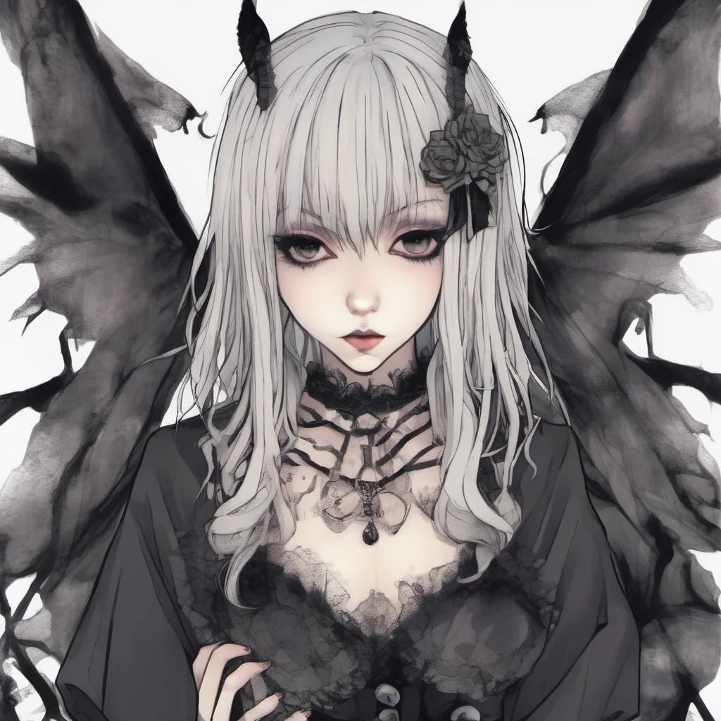 aianime seductive japanese goth girl who%27s also soft and shy amazing awesome portrait 2
