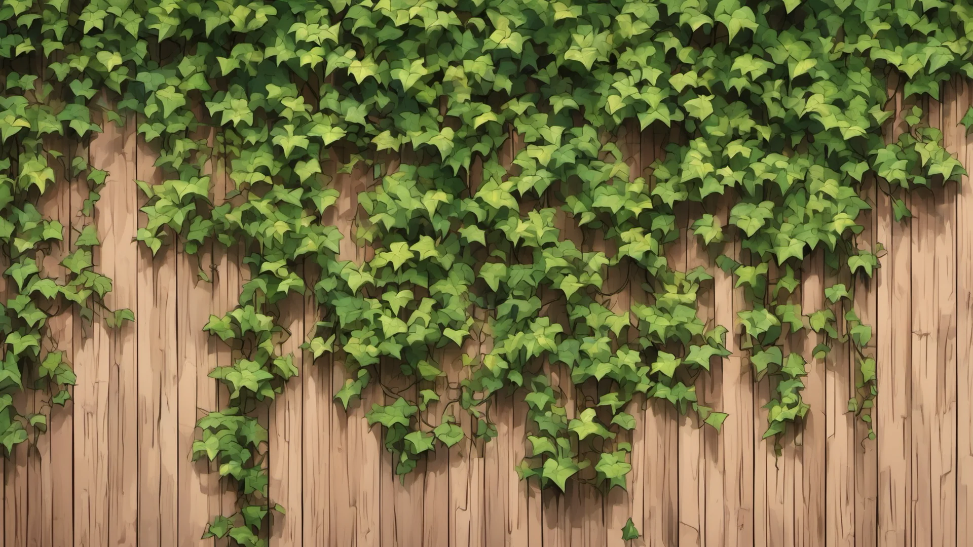anime style ivy growing on a wood wall good looking trending fantastic 1 wide