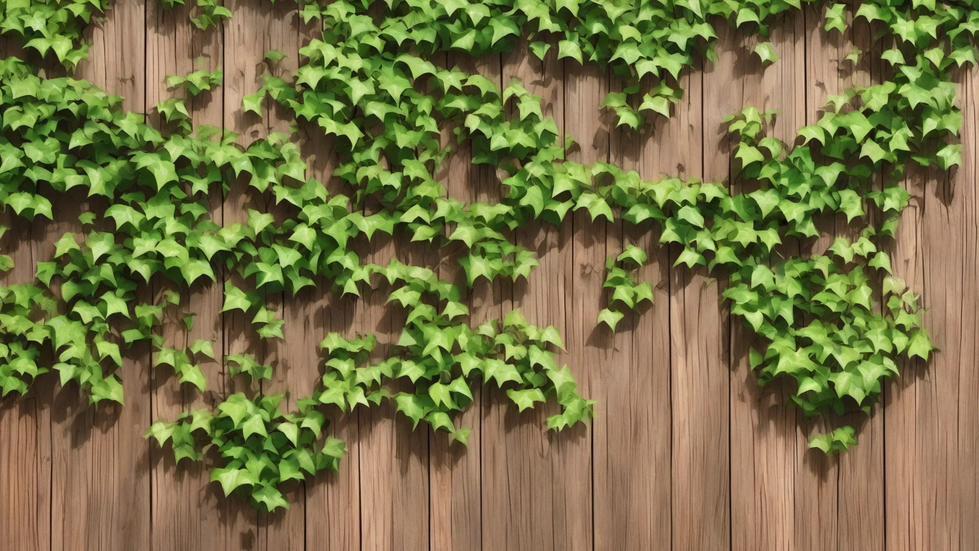 aianime style ivy growing on a wood wall wide