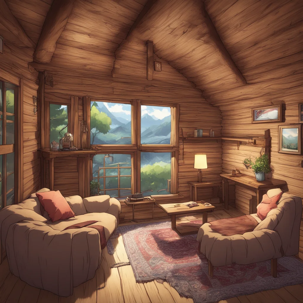 anime style log cabin interior  confident engaging wow artstation art 3