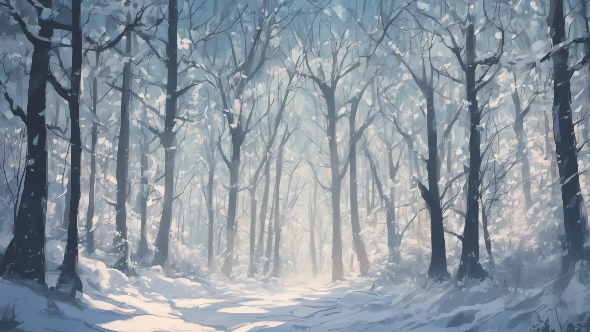 anime style winter forest amazing awesome portrait 2 wide