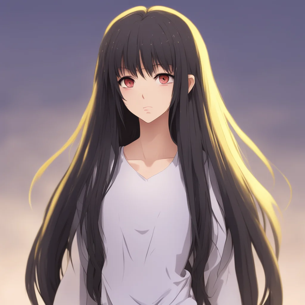 anime tall girl with long hair looking seductively 