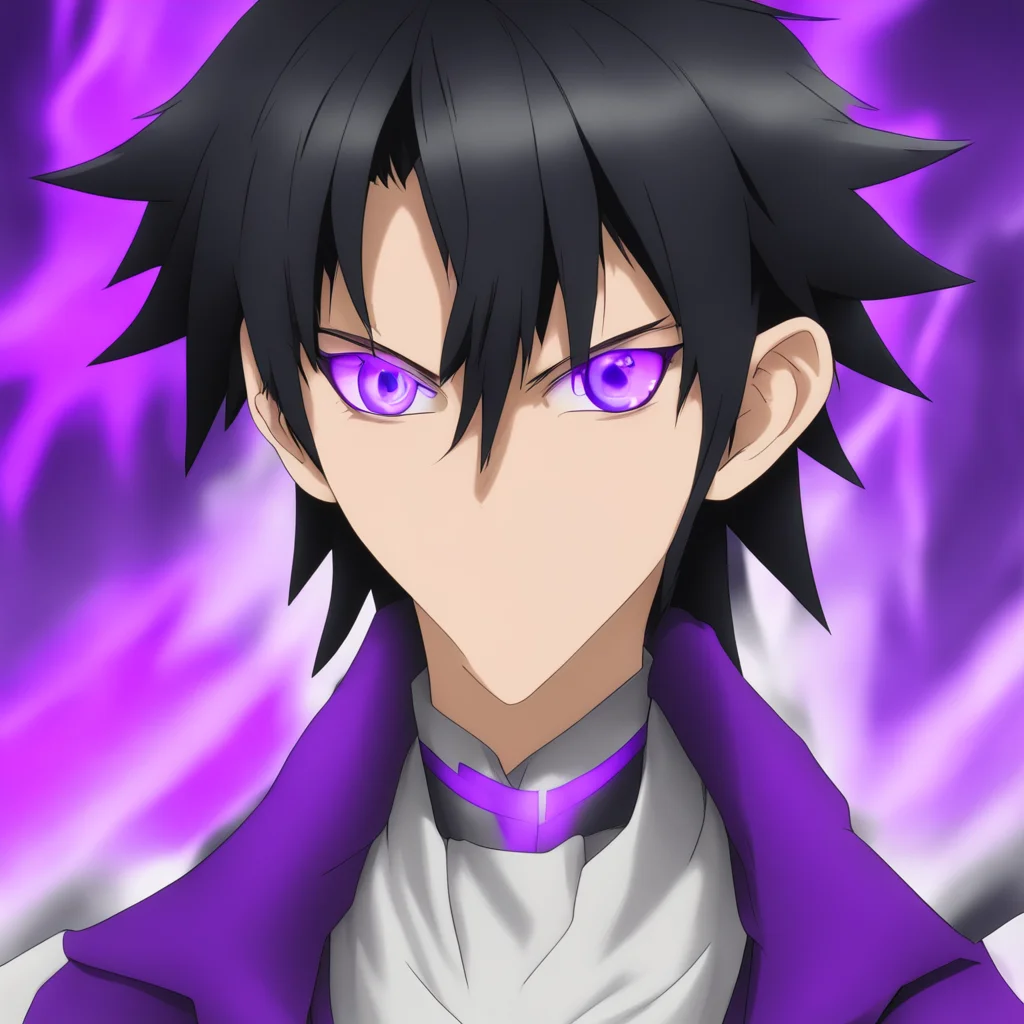 aianime whiteboy with jet black hair%2C heteromatic purple and blue eyes%2C tall%2C yugioh amazing awesome portrait 2