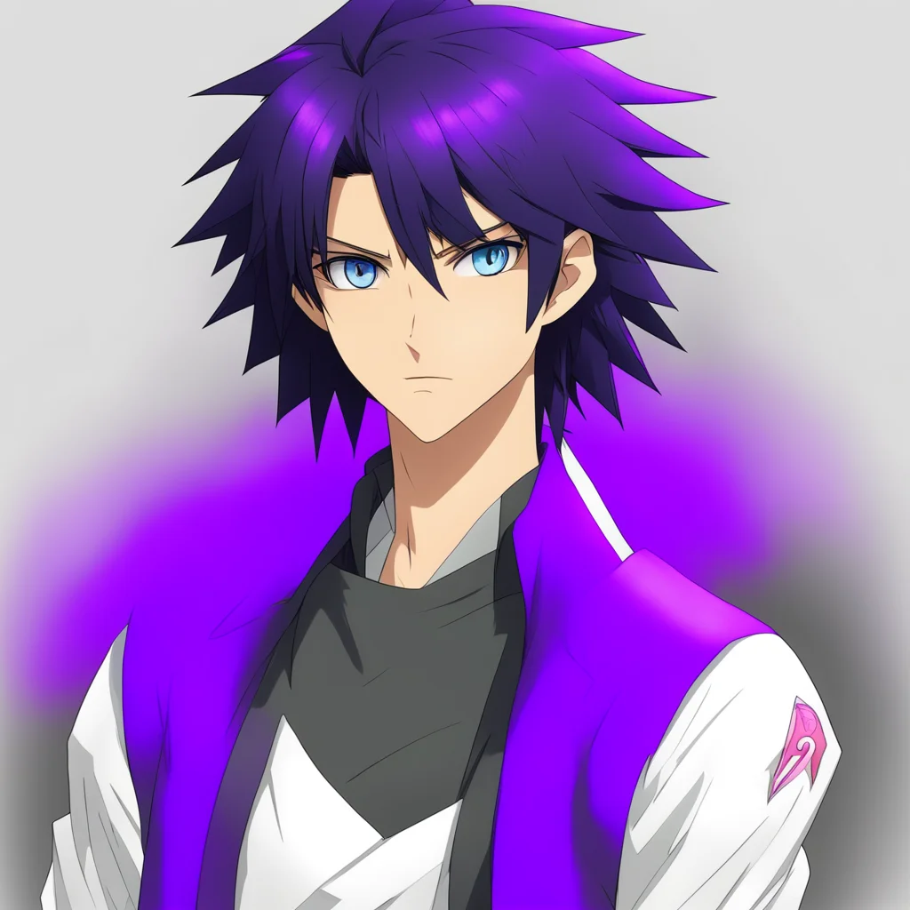 aianime whiteboy with jet black hair%2C heteromatic purple and blue eyes%2C tall%2C yugioh good looking trending fantastic 1