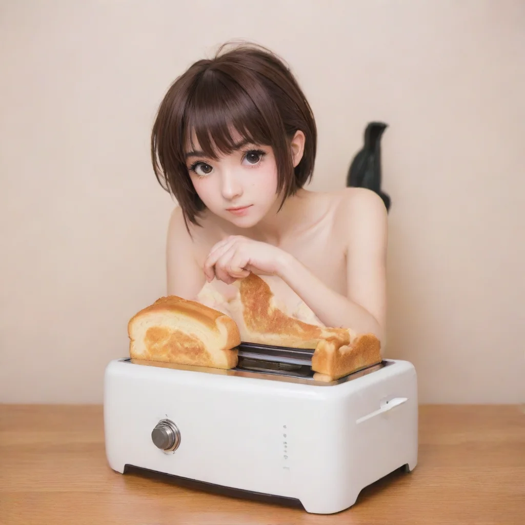 aianime woman on a toaster