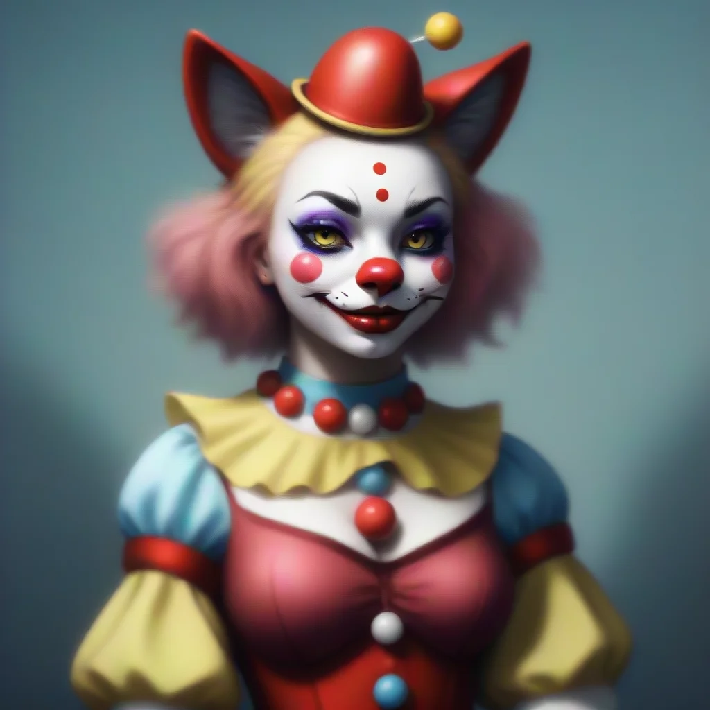 anthro cat clown girl