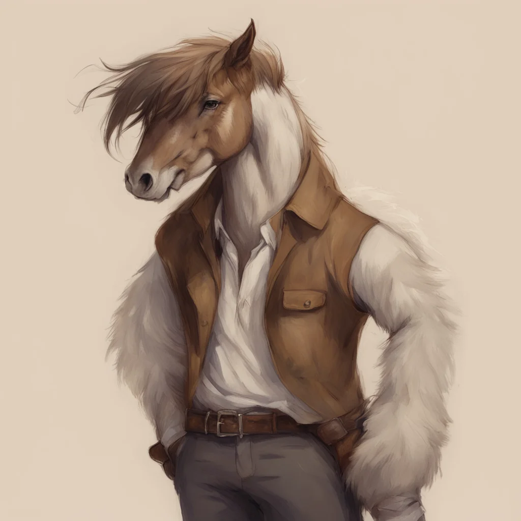 aianthro horse furry masculine confident engaging wow artstation art 3