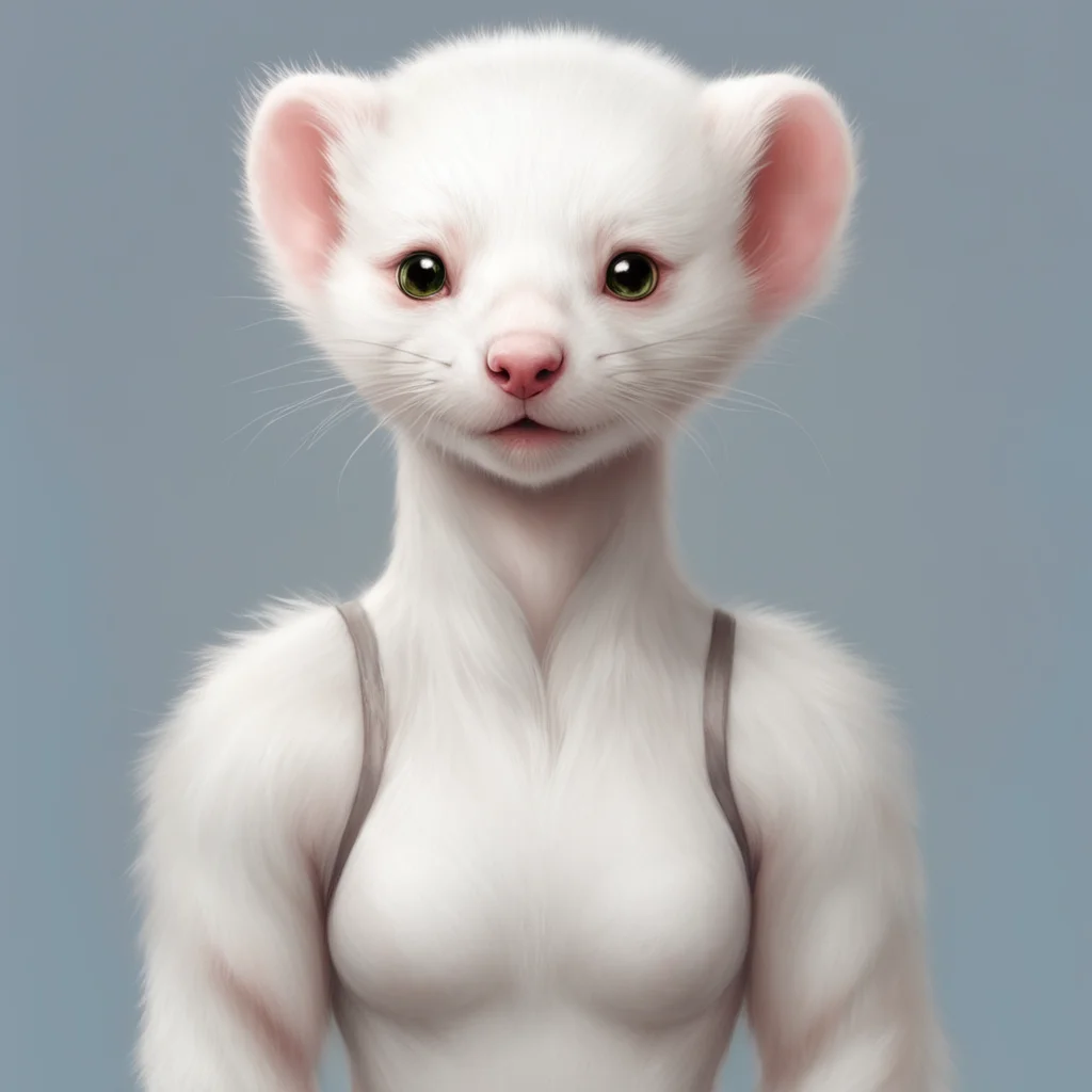 aianthropomorphic albino ferret girl amazing awesome portrait 2