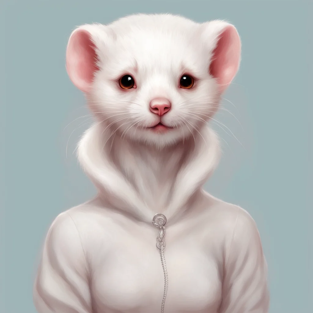 aianthropomorphic albino ferret girl confident engaging wow artstation art 3