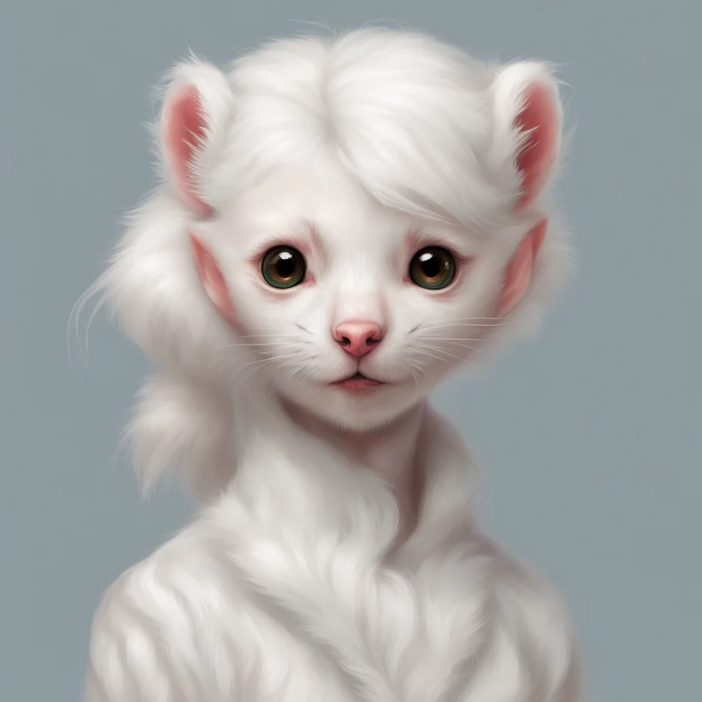 aianthropomorphic albino ferret girl good looking trending fantastic 1