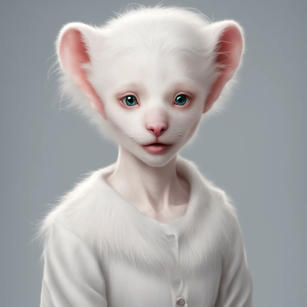 aianthropomorphic albino ferret girl