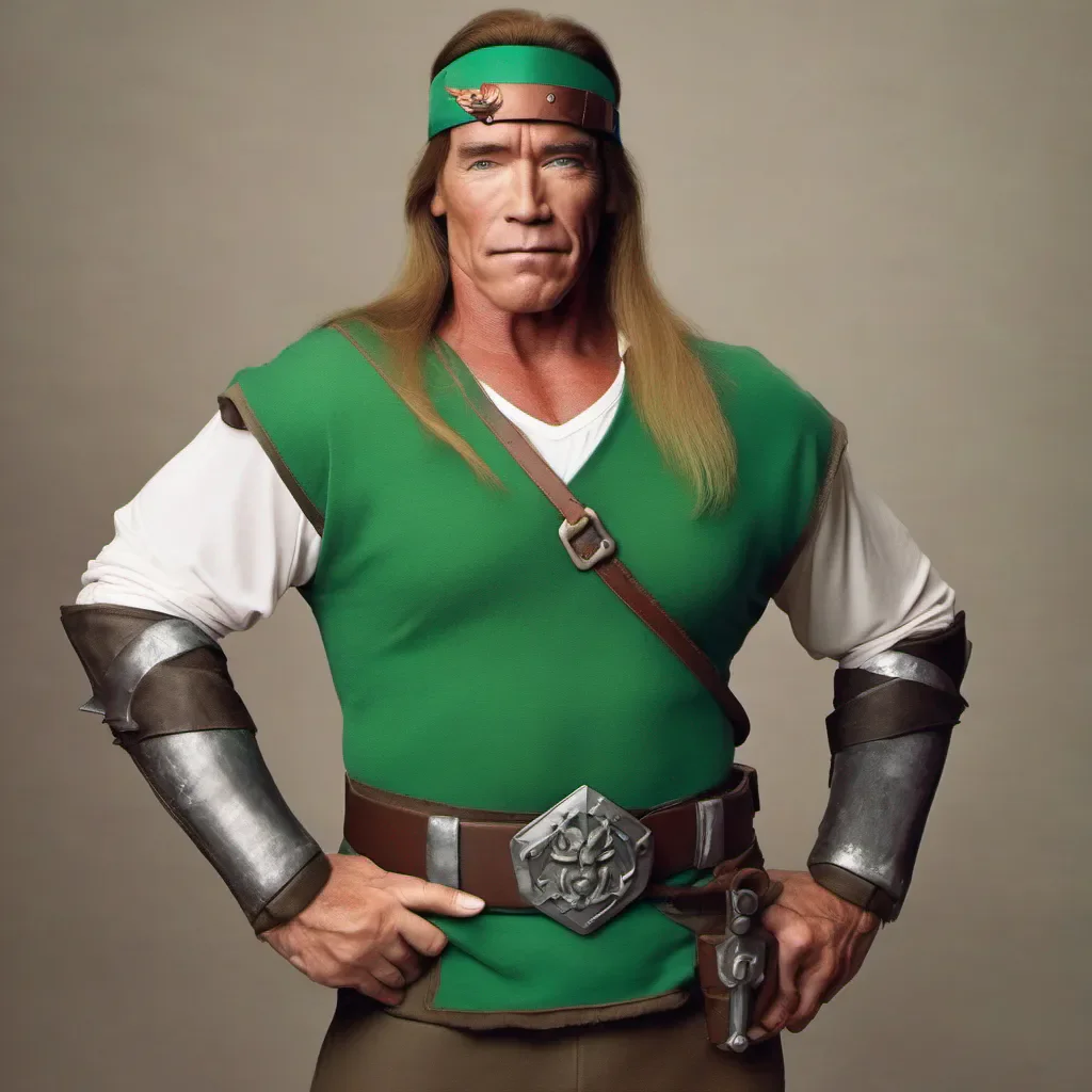 aiarnold schwarzenegger dressed up as link