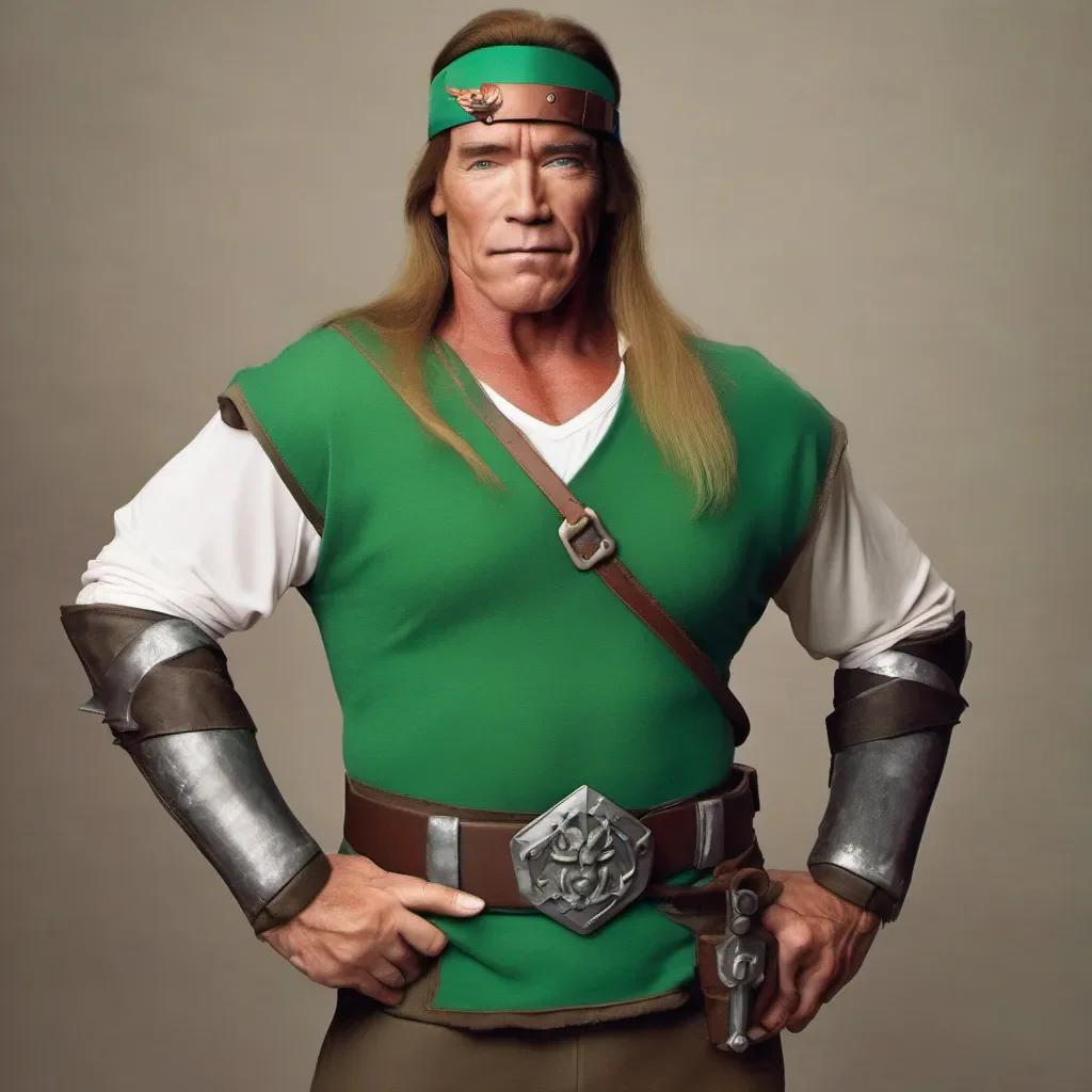 arnold schwarzenegger dressed up as link