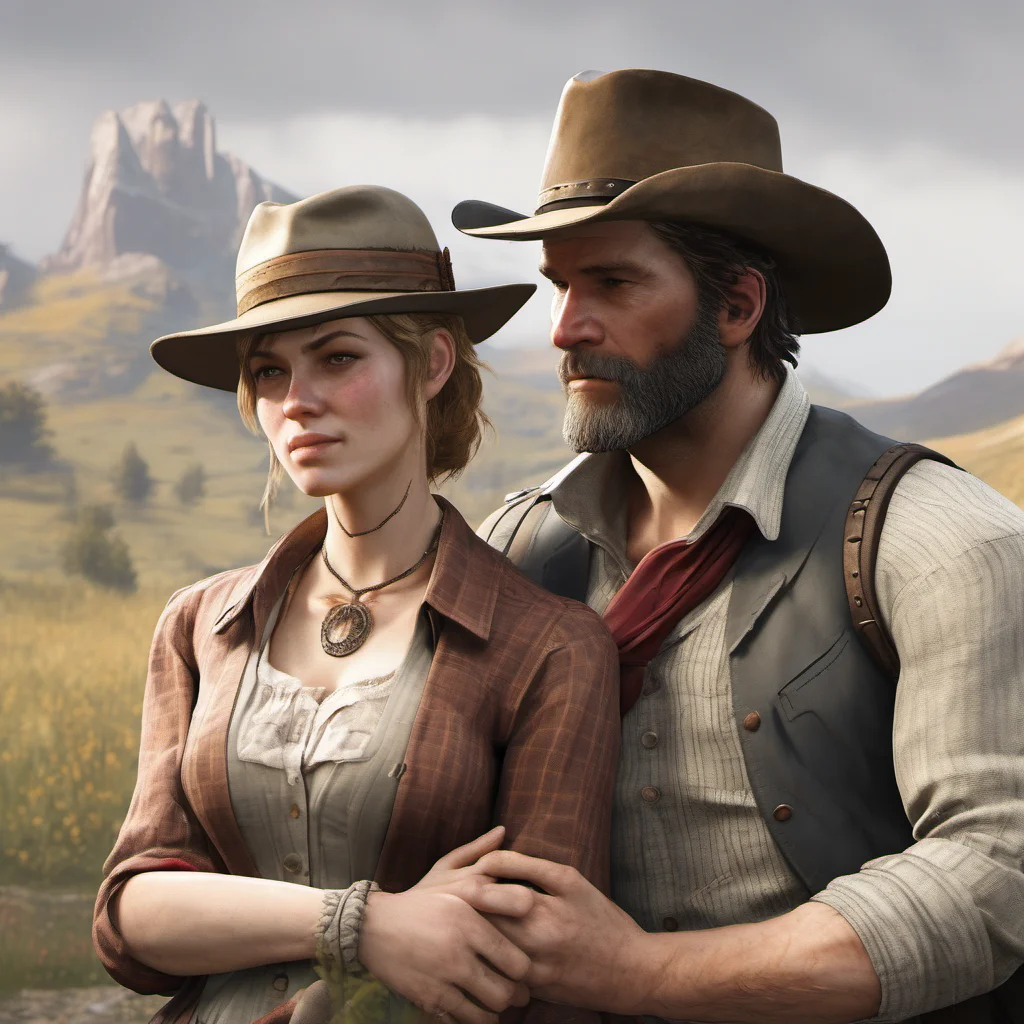 aiarthur morgan and sadie adler married with baby hyper realistic  good looking trending fantastic 1