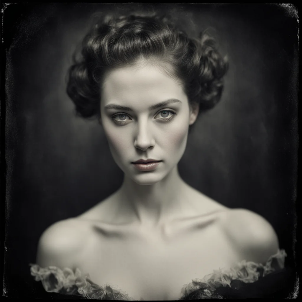 aiartistic studio portrait of a perfect woman  black background   colour wetplate good looking trending fantastic 1