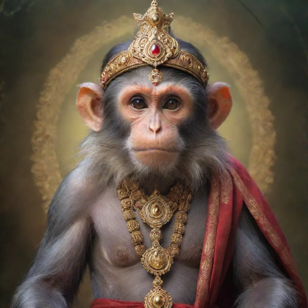 aiartstation art  a indian monkey in a god avatar  confident engaging wow 3