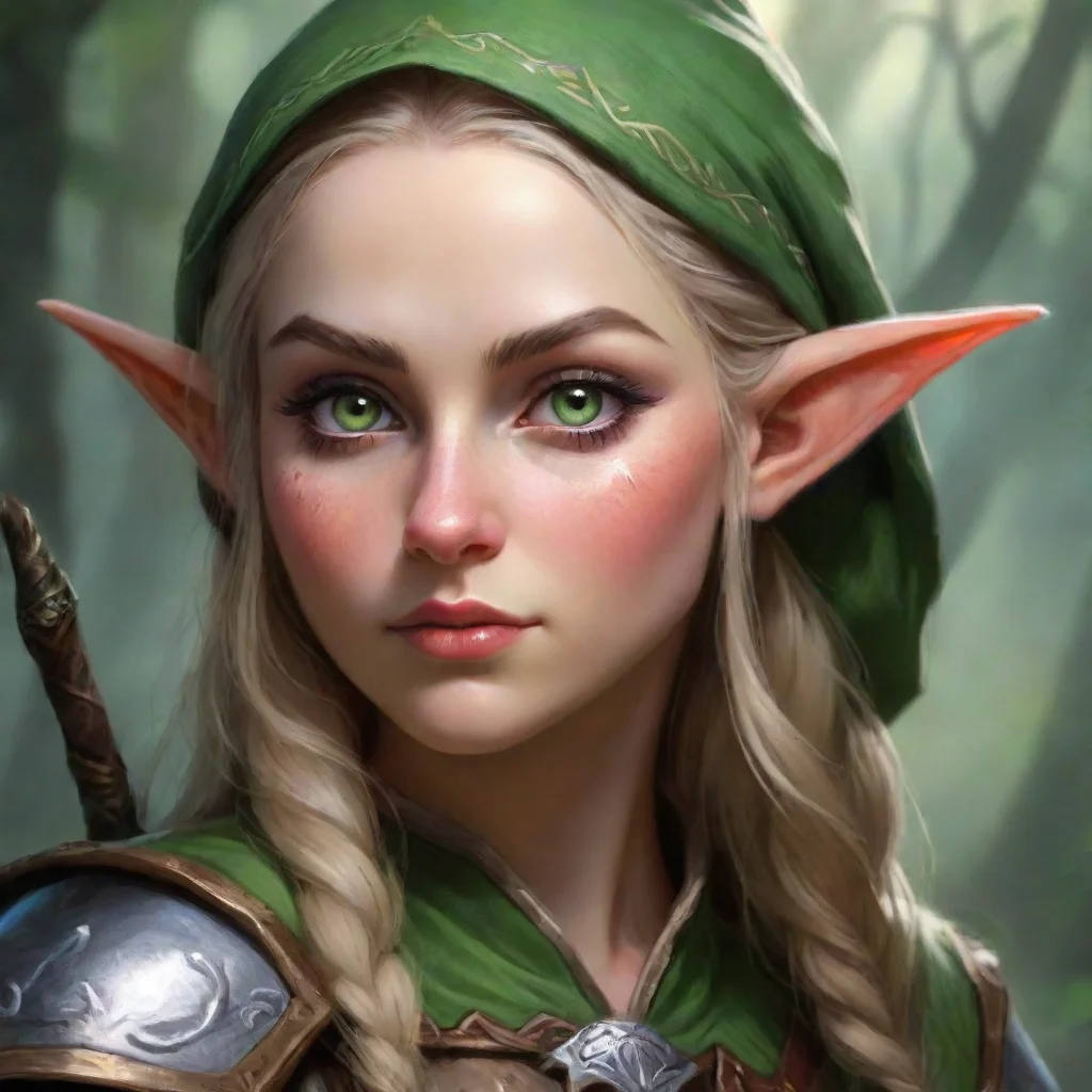 aiartstation art  fantasy elf ranger awesome portrait confident engaging wow 3