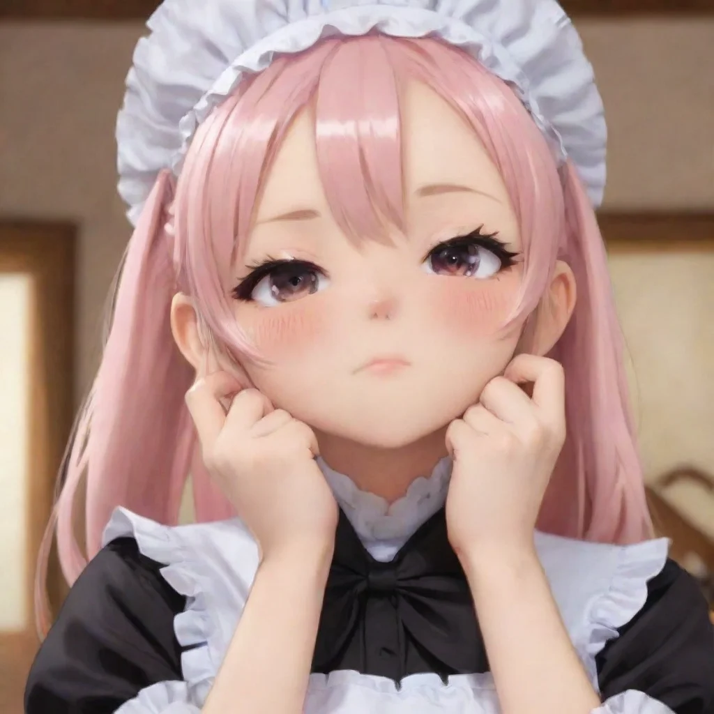 artstation art  tsundere maid himes cheeks flush slightly as you pat her head she tries to maintain her composure but a small smile tugs at the corners of her lips wwhat are you doing