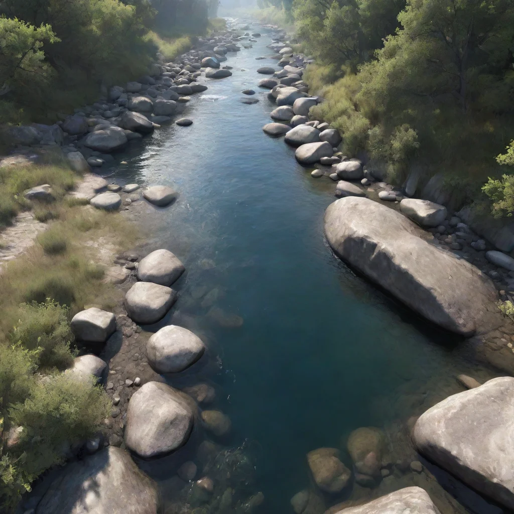 aiartstation art  ultradetailed realistic hd clear realistic lifelike river down the walley and over some roks  confident engaging wow 3