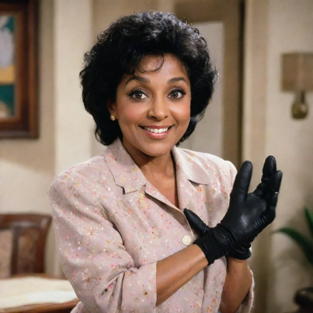 artstation art  unstoppable phylicia rashad actress as clair huxtable from the cosby show  smiling seriously at a beach house in jamaica with black gloves and powerful rocket launcher and mayonnaise