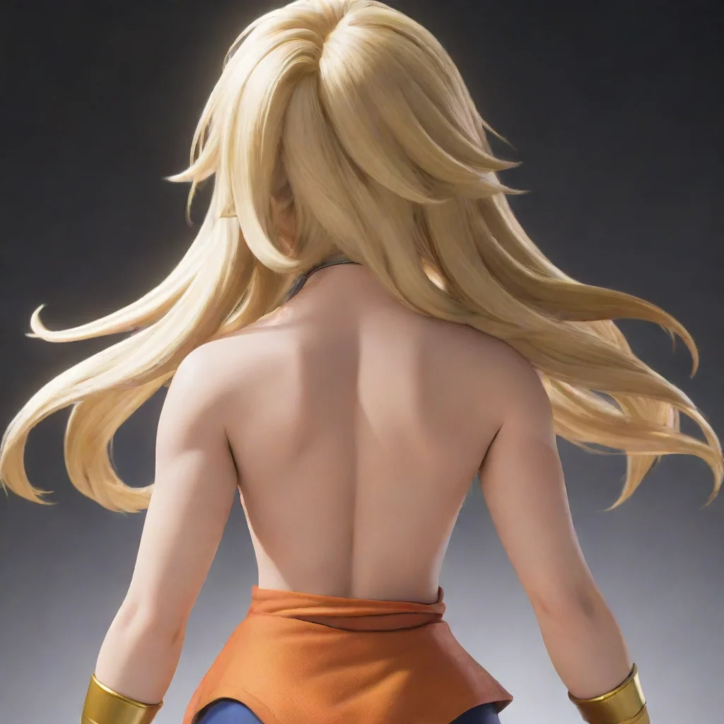artstation art  yang xiao long in the ultra instinct sign pose with her back facing the viewer. confident engaging wow 3