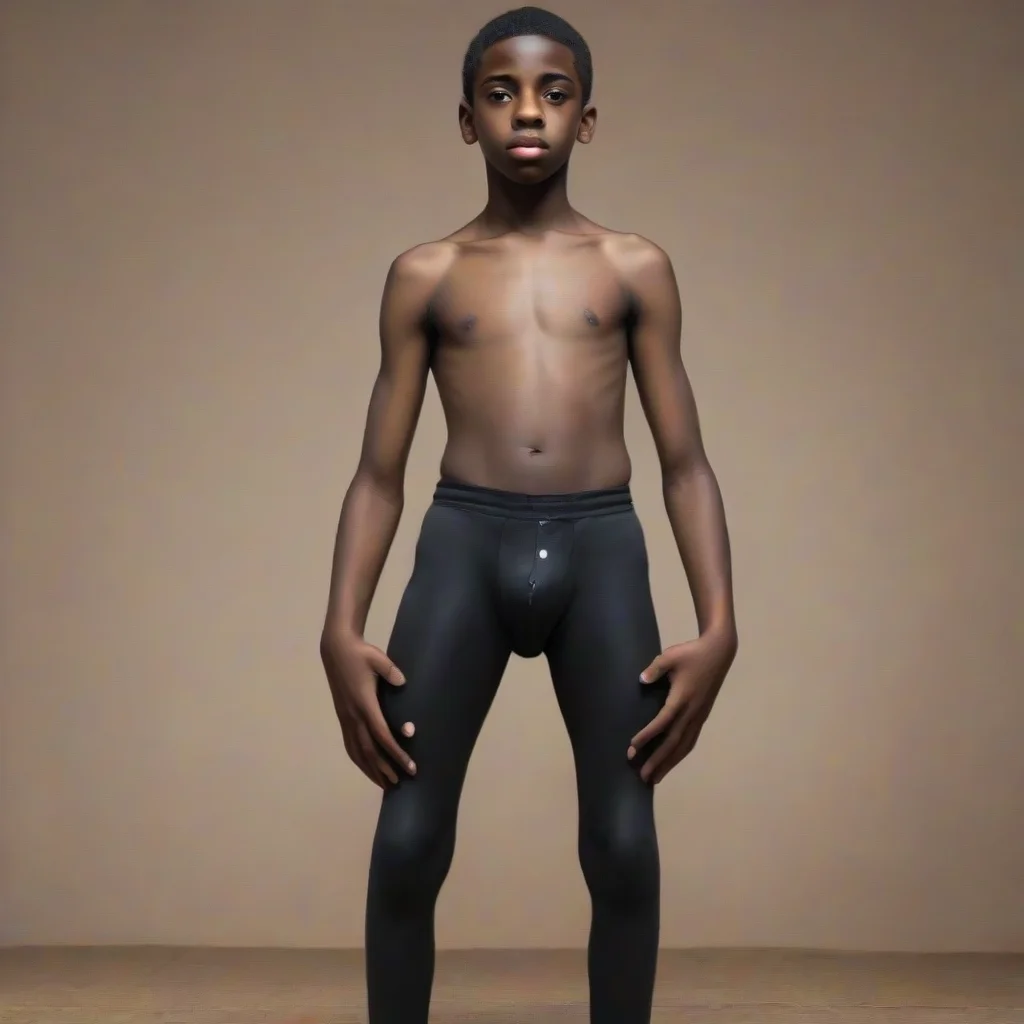 aiartstation art 13 yo black boy showing his testicles  confident engaging wow 3
