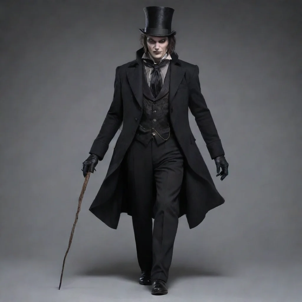 aiartstation art 1800s realistic vampire character top hat spooky cane walking stick old suit tails hd aesthetic confident engaging wow 3