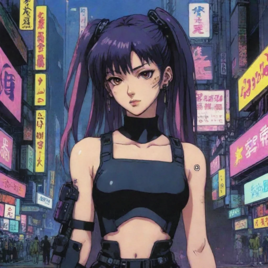 artstation art 90s anime cyberpunk confident engaging wow 3