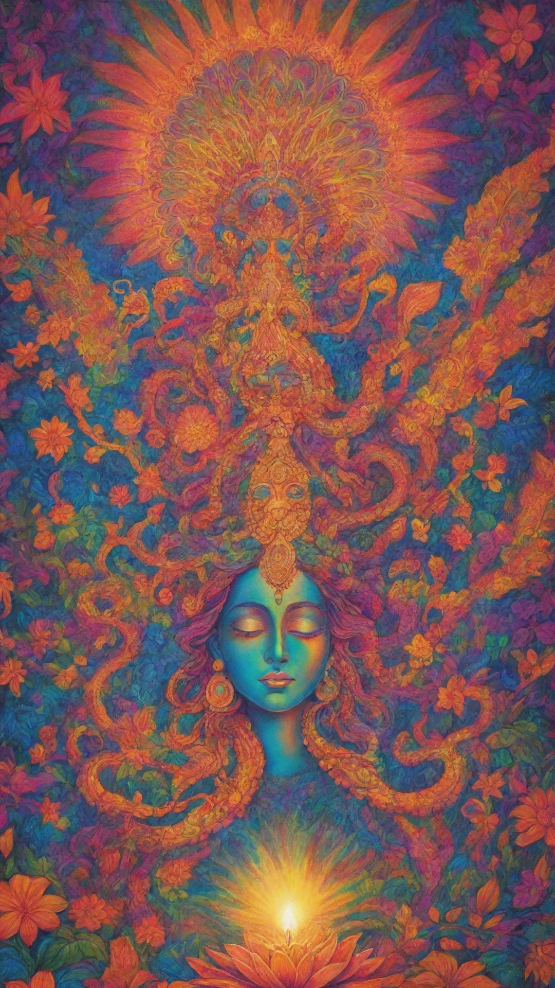 aiartstation art a beautiful composition of a glowing psychedelic spirit of goa gil  confident engaging wow 3 tall