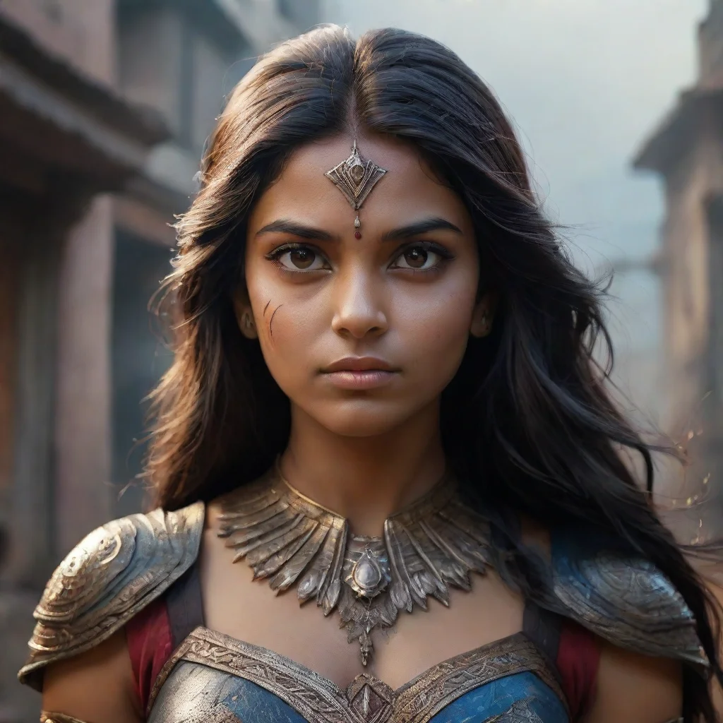artstation art a beautiful young woman portrait indian superhero girl insanely detailed and intricate mood ominous matte painting cinem confident engaging wow 3