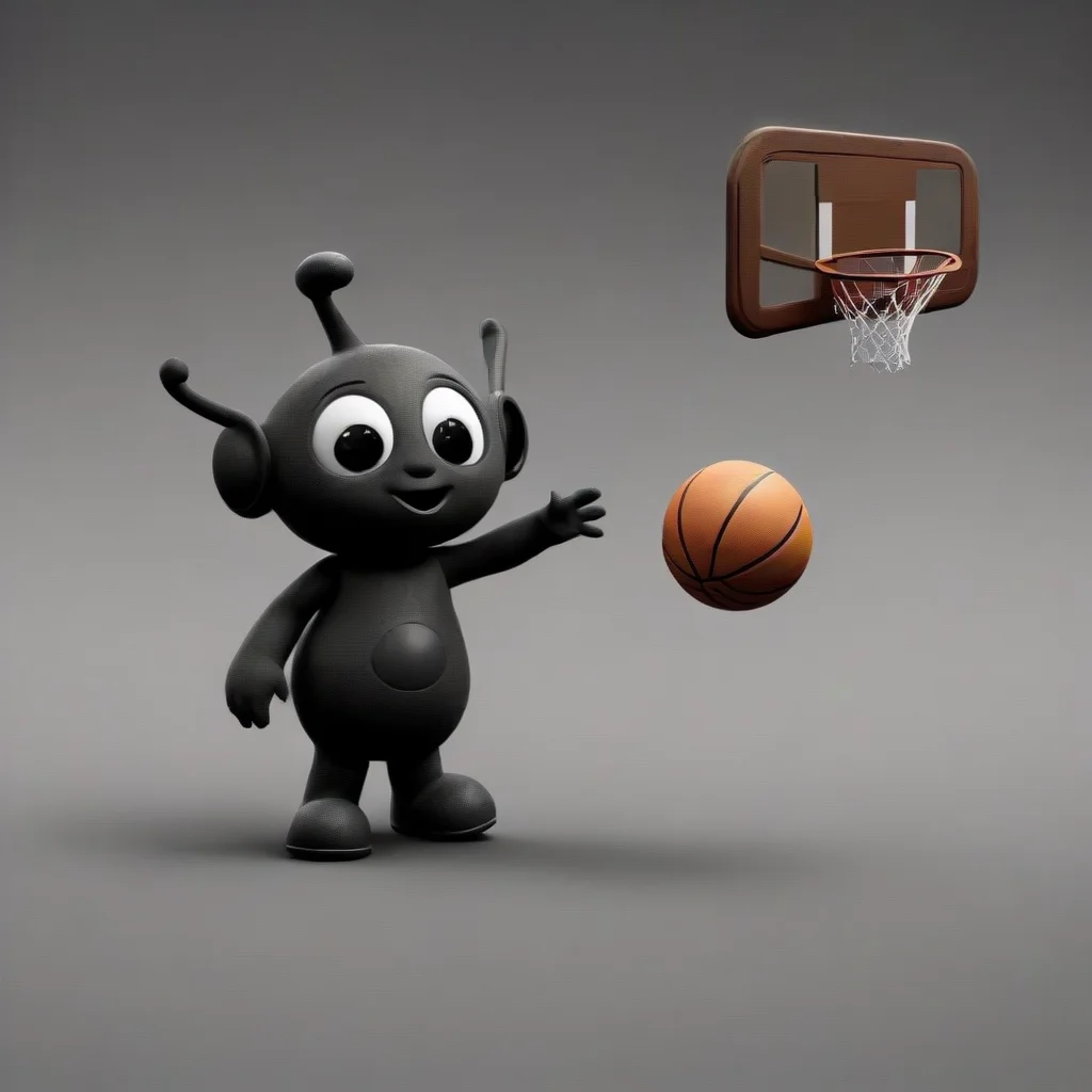 aiartstation art a black teletubby with a basketball as his symbol confident engaging wow 3