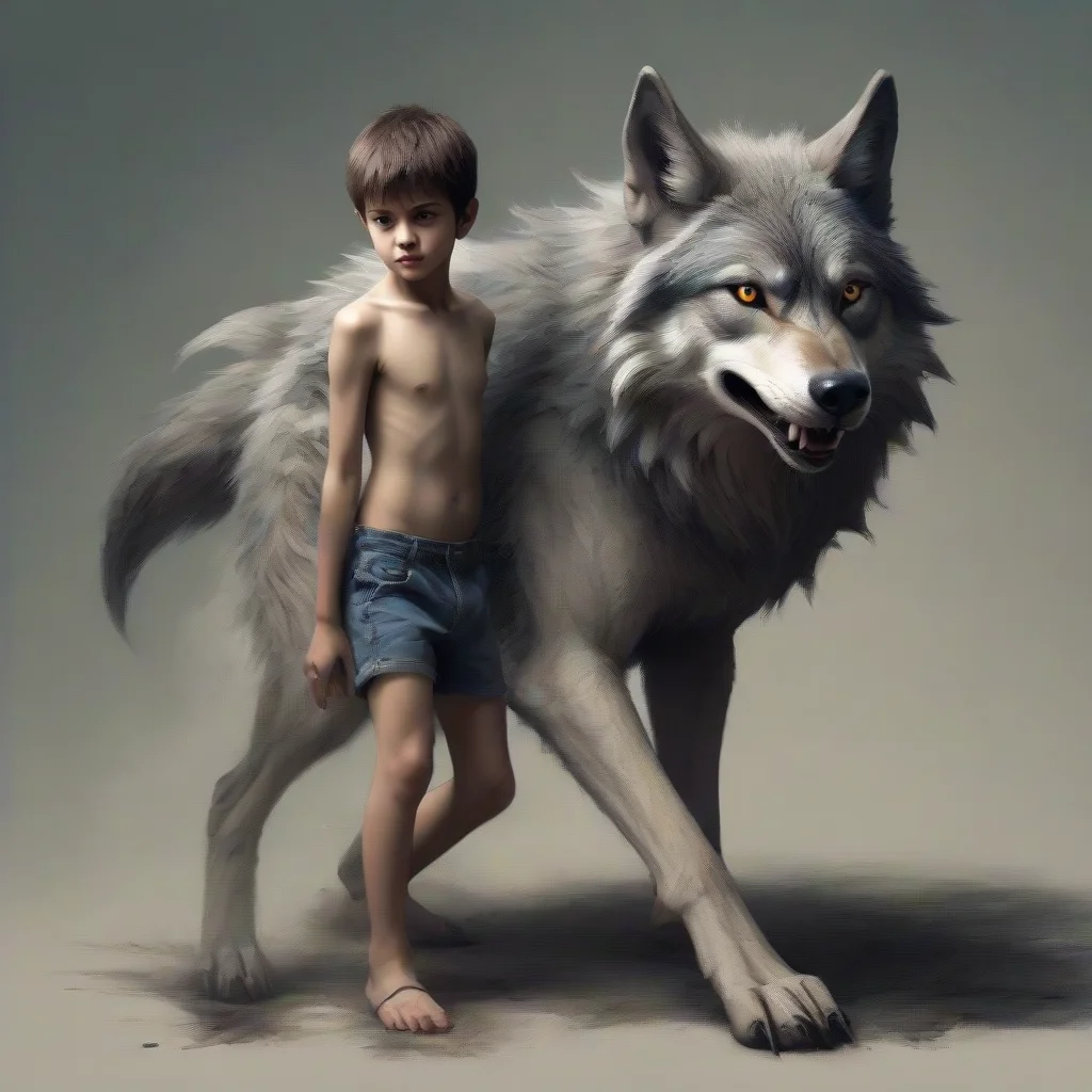 artstation art a boy transforme into a wolf confident engaging wow 3
