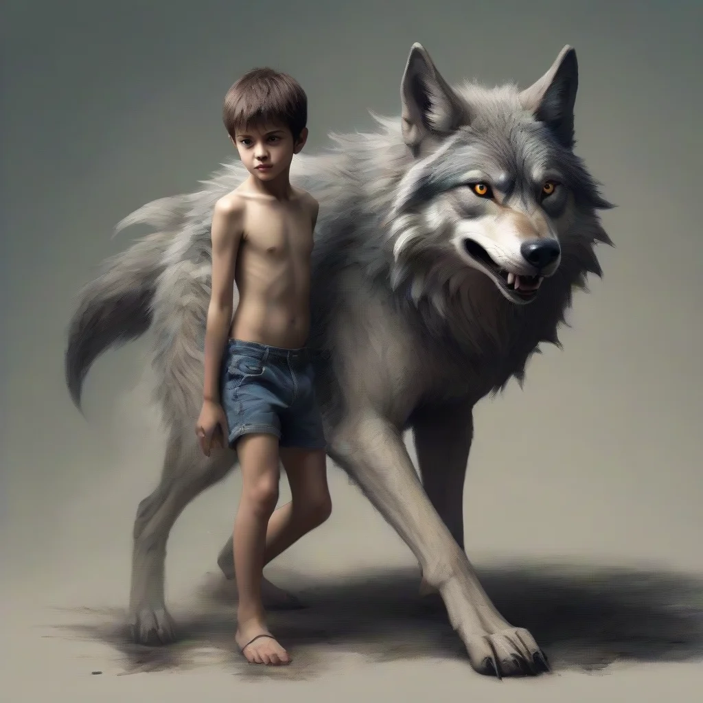 aiartstation art a boy transforme into a wolf confident engaging wow 3