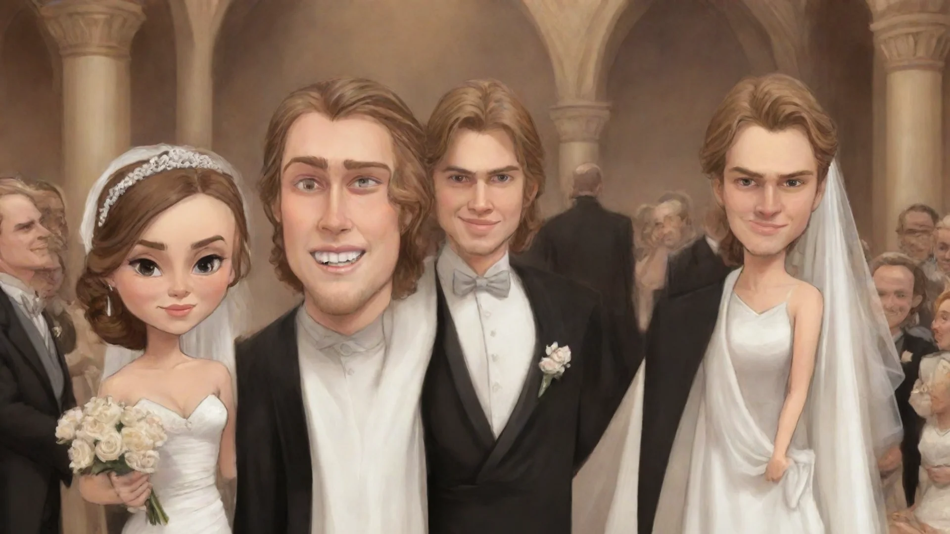 aiartstation art a caricature of anakin skywalker%27s wedding confident engaging wow 3 wide