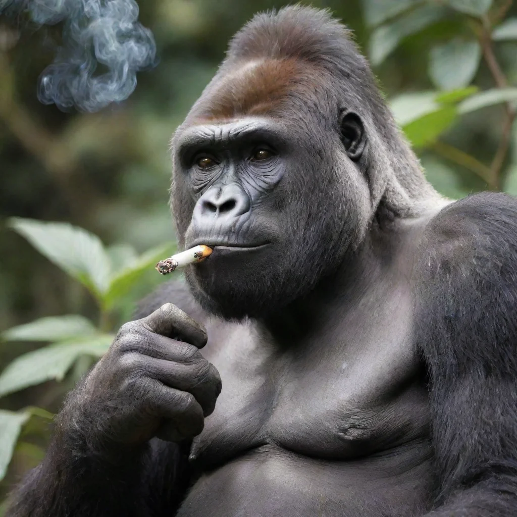 aiartstation art a gorilla smoking a joint confident engaging wow 3