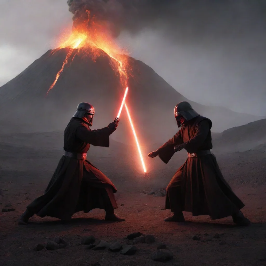artstation art a lightsaber duel by a volcane confident engaging wow 3