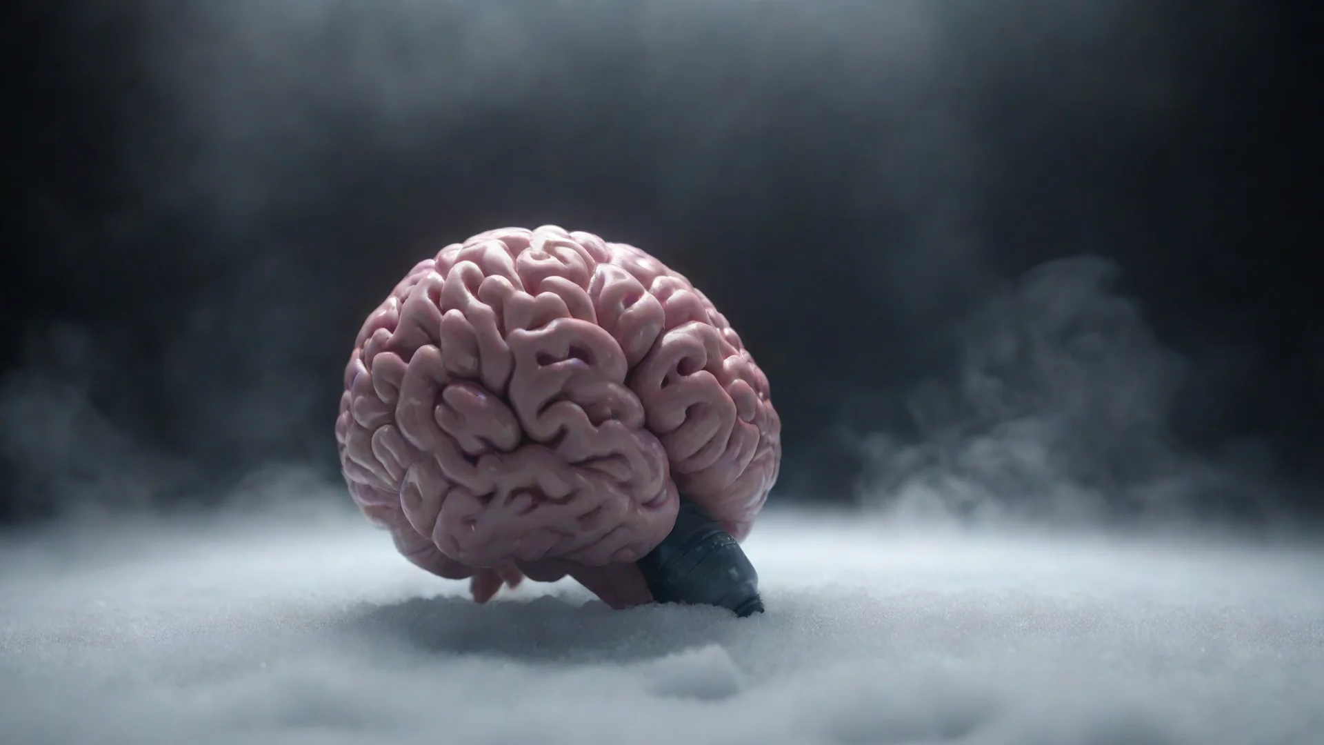 artstation art a melting brain with david clark microphone headset on top dry ice clouds and cinematic lighting octane render 8k confident engaging wow 3 wide