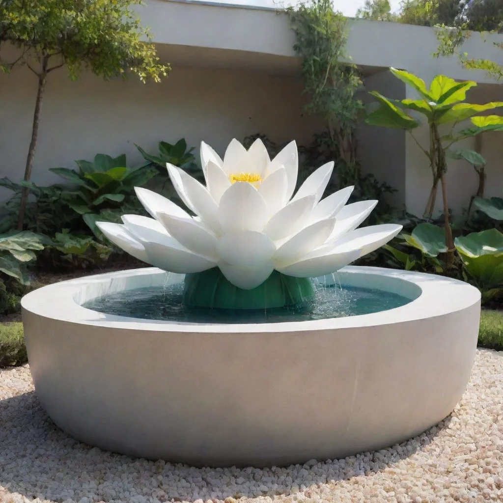 aiartstation art a modern architectural fountain inspired by the lotus flower made of 2 or 3 levels.  confident engaging wow 3