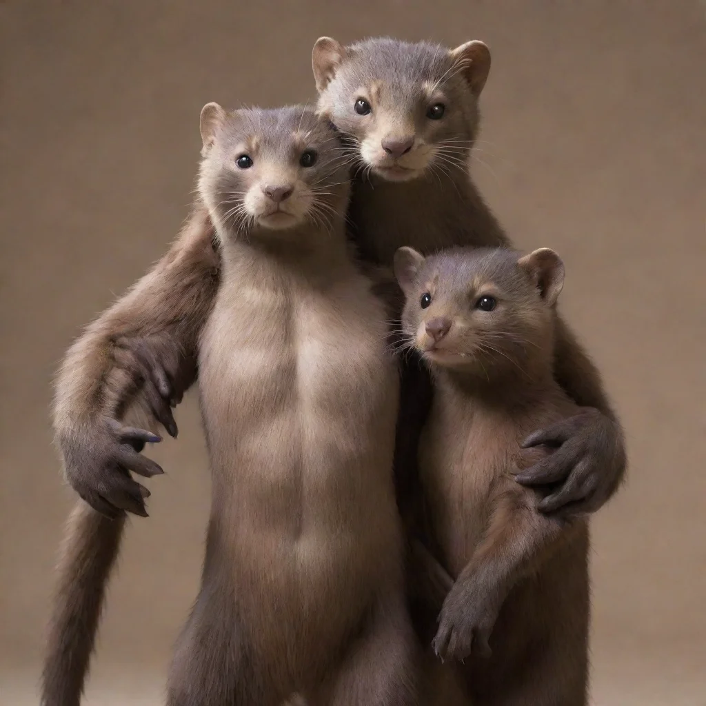 artstation art a pair of anthro minks holding a human male confident engaging wow 3