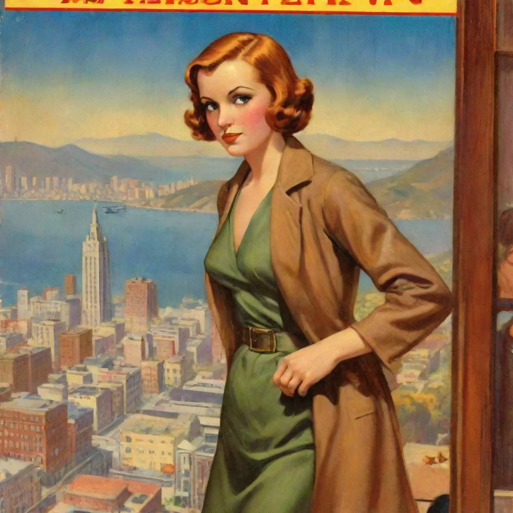 artstation art a pulp detective novel cover from the 1930s with san francisco in the background confident engaging wow 3