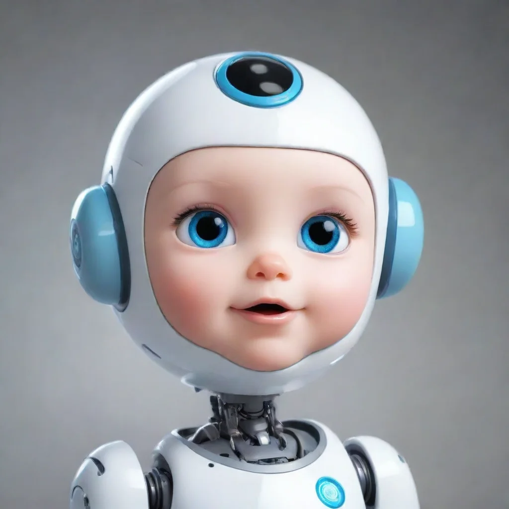 aiartstation art a smart baby cartoon robot profile picture confident engaging wow 3